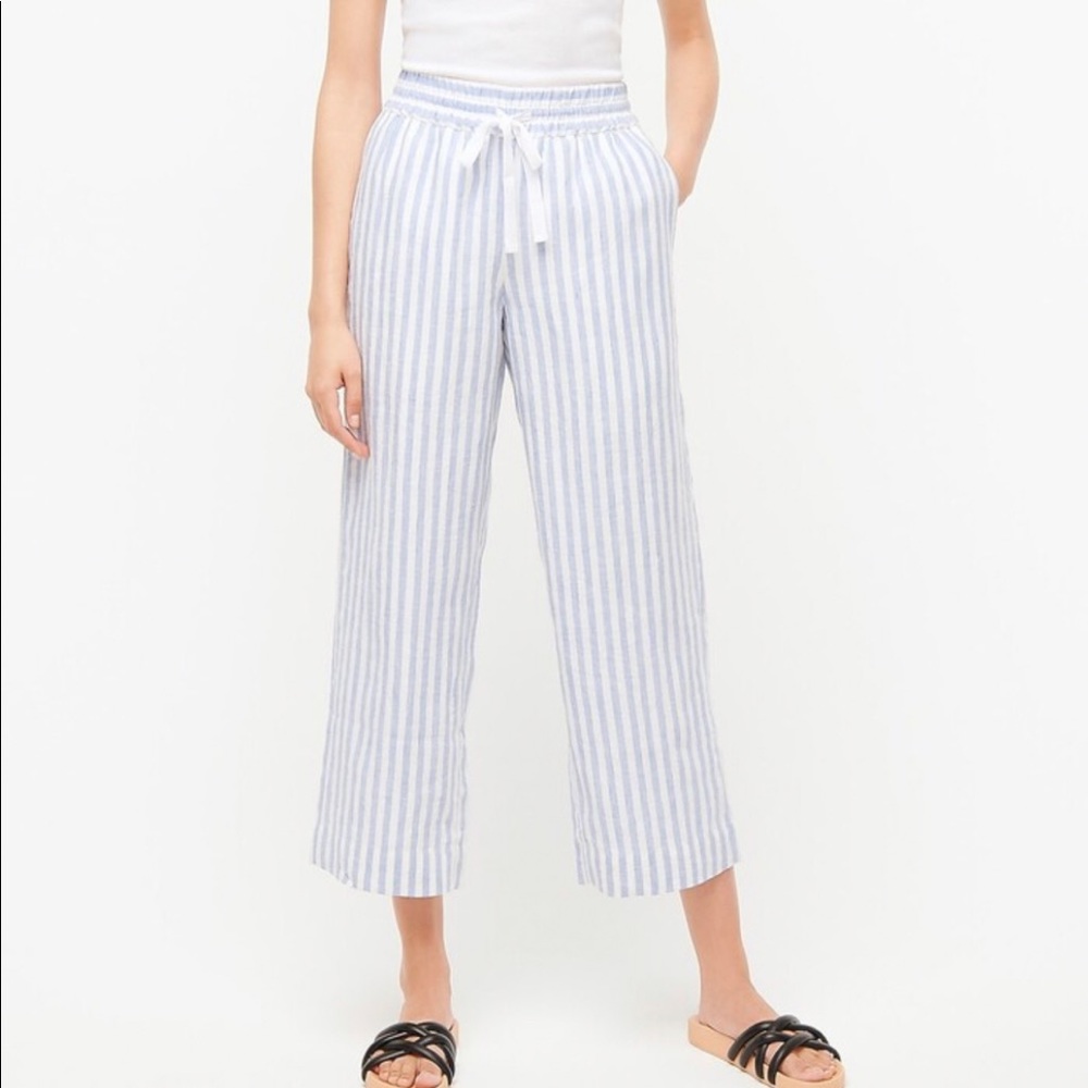 J.Crew WIDE-LEG LINEN PANT IN STRIPE